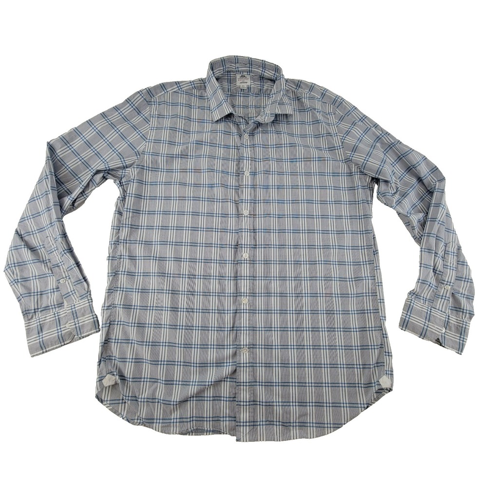Thomas Mason™ for J.Crew Ludlow Slim-Fit Dress Shirt XL Light Blue & Gray Plaid